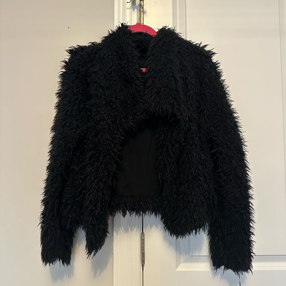 Black Fuzzy Jacket Wild Fable